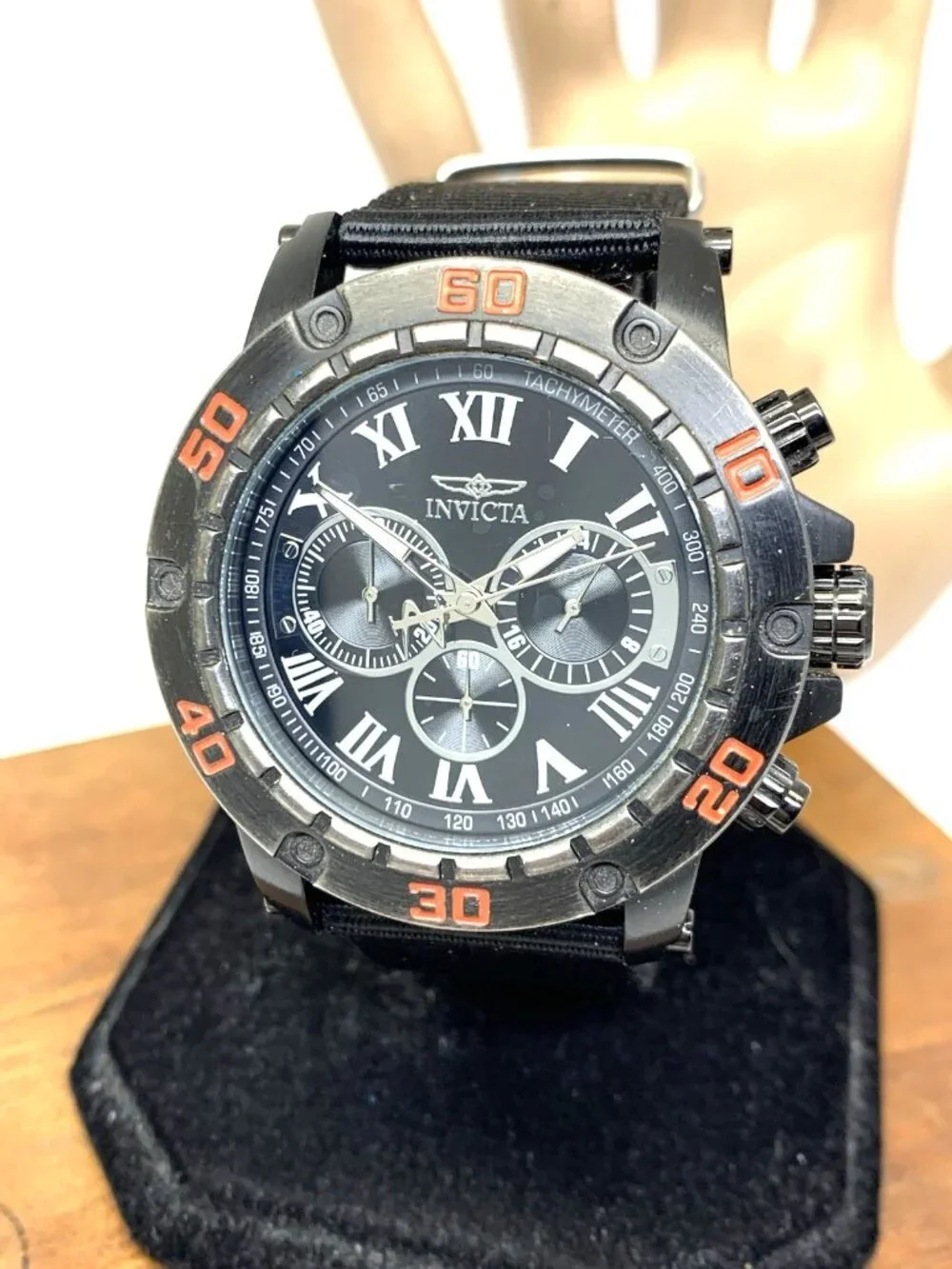 Invicta Men's Watch 19706 Specialty Quartz Chronograph Black Nylon Strap 48mm